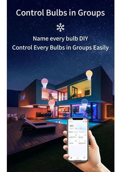 E27 Tuya E27 LED Elektrik Ampulü Akıllı Ev Bluetooth LED Lamba Dıy Rgb Kısılabilir Zamanlama Müzik Fonksiyonu Alexa Google Ev Üzerinden Ses (Yurt Dışından) modelleri