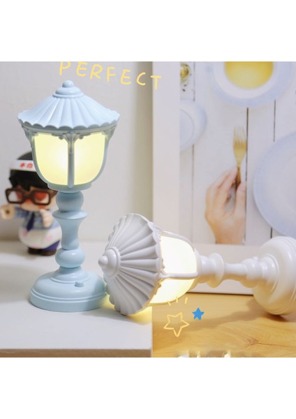 No.8 Boyutu Retro LED Masa Lambası Mini Sokak Lambaları Akülü Masa Lambası LED Gece Işıkları Masaüstü Süs Minyatürleri Küçük Lambalar (Yurt Dışından)