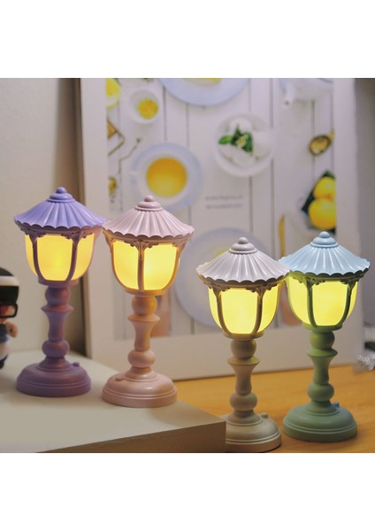 No.8 Boyutu Retro LED Masa Lambası Mini Sokak Lambaları Akülü Masa Lambası LED Gece Işıkları Masaüstü Süs Minyatürleri Küçük Lambalar (Yurt Dışından)