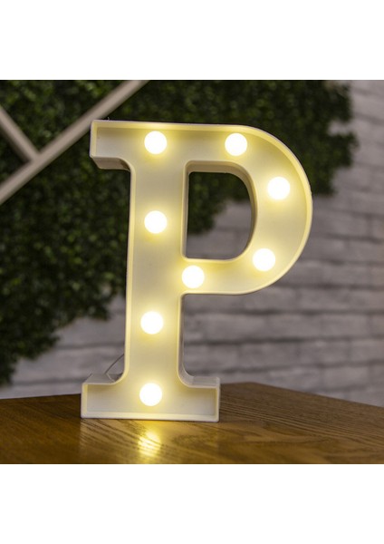 Q Stili P Alfabe Mektup LED Gece Işığı Numarası Lambası Doğum Günü Duvar Düğün Parti Yatak Odası Dekorasyon Ev Aksesuarları Sevimli Işık Lambası (Yurt Dışından)