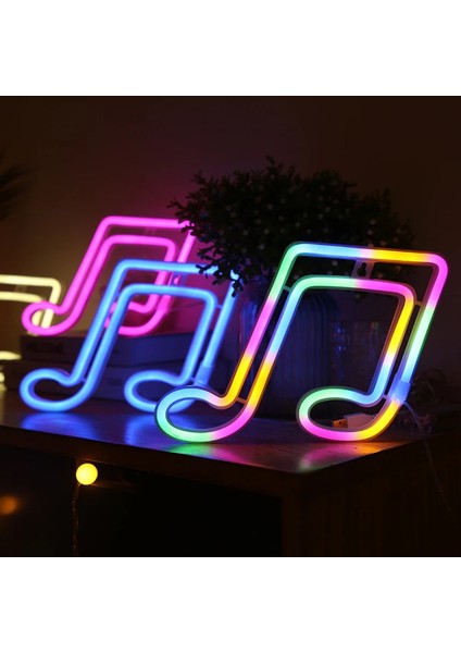 Pembe LED Neon Gece Işık Burcu Duvar Sanatı Gökkuşağı Asılı Gece Lambası Müzik Noel Doğum Günü Düğün Ev Partisi Tatil Dekor Hediye Için (Yurt Dışından)