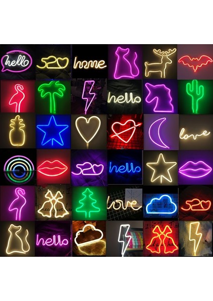 No7 Tarzı B LED Gece Lambası Kabak Duvar Sanat Burcu Işıkları Sanat Burcu Yatak Odası Dekorasyon Renkli Gökkuşağı Burcu Neon Işık Odası Ev Partisi Için (Yurt Dışından)