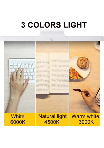 Beyaz Masa Lambası Masa Lambası USB LED Ofis Şarj Edilebilir Asılı Manyetik Kademesiz Karartma Yatak Odası Gece Lambası Okuma Işığı (Yurt Dışından) modelleri