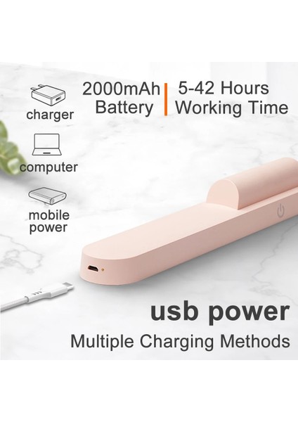 Beyaz Masa Lambası Masa Lambası USB LED Ofis Şarj Edilebilir Asılı Manyetik Kademesiz Karartma Yatak Odası Gece Lambası Okuma Işığı (Yurt Dışından) fırsatları