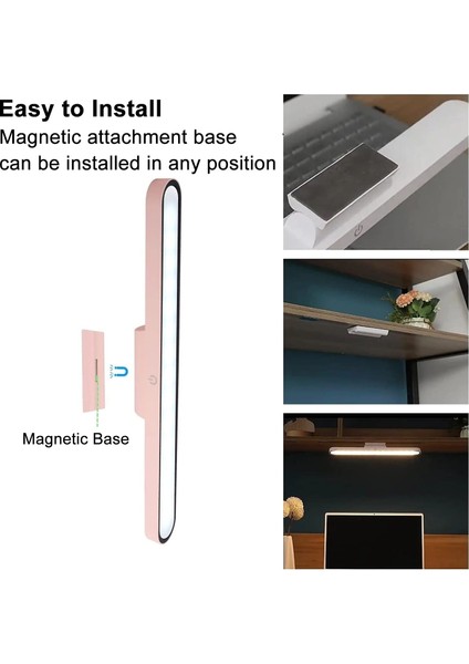 Beyaz Masa Lambası Masa Lambası USB LED Ofis Şarj Edilebilir Asılı Manyetik Kademesiz Karartma Yatak Odası Gece Lambası Okuma Işığı (Yurt Dışından) indirimleri