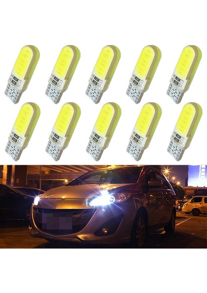 Beyaz 10X WY5W Cob Silikajel Su Geçirmez Kama Işık Otomatik Işaretleyici Işık Okuma Tavan Aydınlatması Otomatik Park Ampuller DC12V LED Cob Ampul (Yurt Dışından) fiyatları