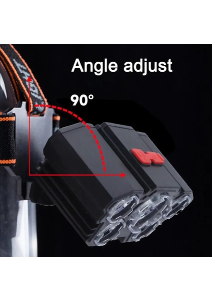 Mavi 5 LED Far Şarj Edilebilir Dahili Pil ile Güçlü Işık Kamp Macera Balıkçılık Kafa Işık El Feneri (Yurt Dışından) indirimleri