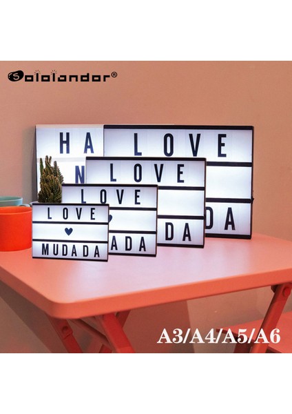 B4 A3 A4 A5 A6 Boyutu LED Kombinasyonu Gece Işık Kutusu Lamba Dıy Siyah Renkli Harfler Kartları USB Aa Pil Sinema Işık Kutusu Dro (Yurt Dışından)