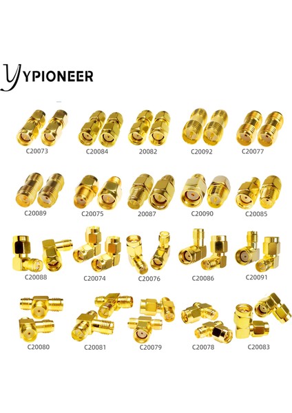C20078 Tarzı Ypioneer Ma Sma Erkek Dişi Altın Kaplama Rp Sma Erkek Rp-Sma Dişi Konnektör Rf Adaptörü Düz Bükülmüş Lt Tipi (Yurt Dışından) fiyatları