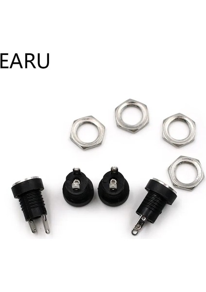 10 Adet Tarzı A 12V Dc Güç Kaynağı Jak Soket Dişi Panel Montaj Konnektörü Fiş Adaptörü 2 Terminal Tipleri 5.5*2.1 (Yurt Dışından)