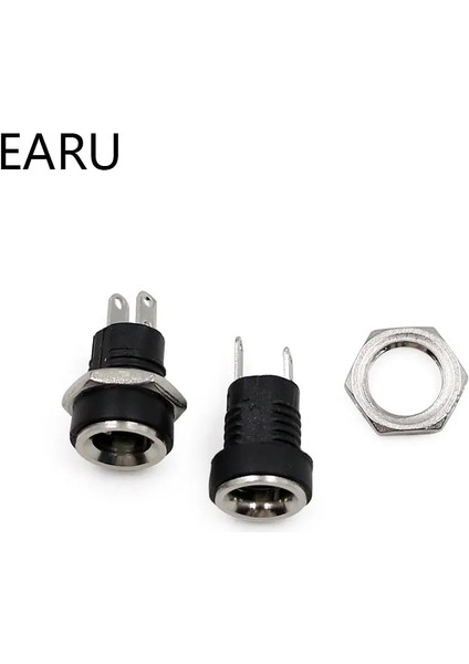 10 Adet Tarzı A 12V Dc Güç Kaynağı Jak Soket Dişi Panel Montaj Konnektörü Fiş Adaptörü 2 Terminal Tipleri 5.5*2.1 (Yurt Dışından)
