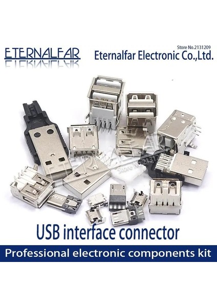USB20 Tarzı 10 Adet-Grup USB 2.0 Arayüzü Konnektör Soketi Tip A Dişi 180 Derece Sıkma Dıp Düz Dikey Bükme Iğne Kaynak Teli Pcb Dıy (Yurt Dışından)