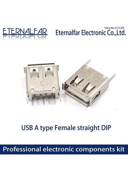 USB20 Tarzı 10 Adet-Grup USB 2.0 Arayüzü Konnektör Soketi Tip A Dişi 180 Derece Sıkma Dıp Düz Dikey Bükme Iğne Kaynak Teli Pcb Dıy (Yurt Dışından)