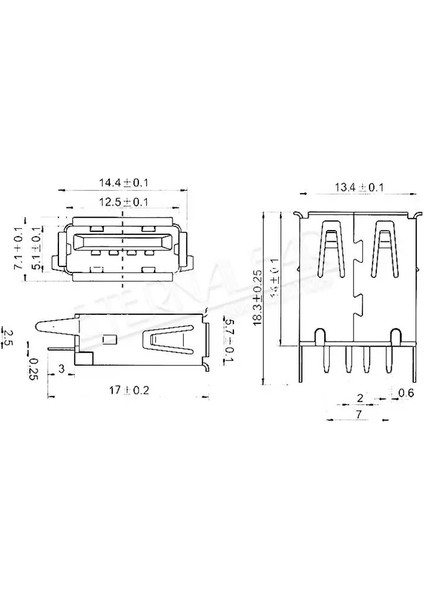 USB20 Tarzı 10 Adet-Grup USB 2.0 Arayüzü Konnektör Soketi Tip A Dişi 180 Derece Sıkma Dıp Düz Dikey Bükme Iğne Kaynak Teli Pcb Dıy (Yurt Dışından)