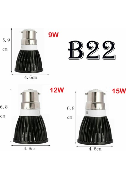 15W Tarzı Mavi Kısılabilir LED Spot Ampuller GU10 MR16 E27 E14 B22 15W 12W 9W 110V 220V Dc 12V Lamba Kırmızı Sarı Mavi Yeşil Mor Ev Aydınlatma (Yurt Dışından)