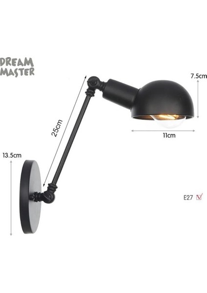 L25CM Loft Endüstriyel Ayarlanabilir Uzun Salıncak Kolu Duvar Lambası Fikstürü Vintage Edison Ampul Wandlamp Lamparas De Pared Işıkları Lampen Aplik (Yurt Dışından)