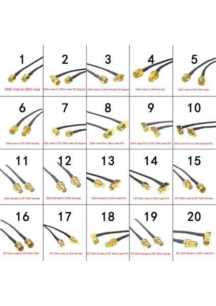No.5 Tarzı 50CM Wıfı Anten Uzatma Kablosu Sma Erkek Fiş Dişi Jack Düz Sağ Açı Pigtail Adaptörü Rgmcmcmcmcm (Yurt Dışından) modelleri