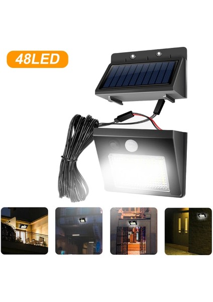 48LED LED Solar Lamba Pır Hareket Sensörü Açık Su Geçirmez Güneş Lambaları Insan Vücudu Indüksiyon Sokak Lambası Bahçe Dekorasyon (Yurt Dışından)