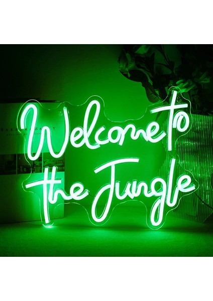 5W Tarzı Yeşil-1 Neon Burcu LED Işık Ormana Hoş Geldiniz 4 Renk Neon Işıklı Tabelalar Yatak Odası Ofis Duvar Dekor Parti Süslemeleri Neon Tabela Sanat (Yurt Dışından) fiyatları