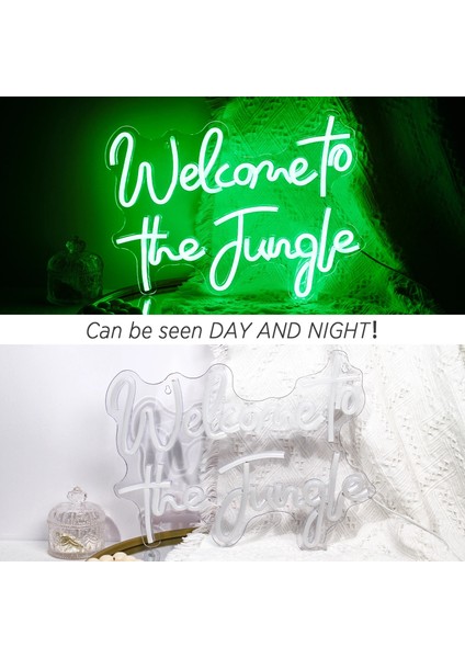 5W Tarzı Yeşil-1 Neon Burcu LED Işık Ormana Hoş Geldiniz 4 Renk Neon Işıklı Tabelalar Yatak Odası Ofis Duvar Dekor Parti Süslemeleri Neon Tabela Sanat (Yurt Dışından) fırsatları