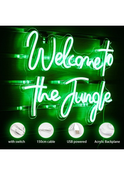 5W Tarzı Yeşil-1 Neon Burcu LED Işık Ormana Hoş Geldiniz 4 Renk Neon Işıklı Tabelalar Yatak Odası Ofis Duvar Dekor Parti Süslemeleri Neon Tabela Sanat (Yurt Dışından) indirimleri