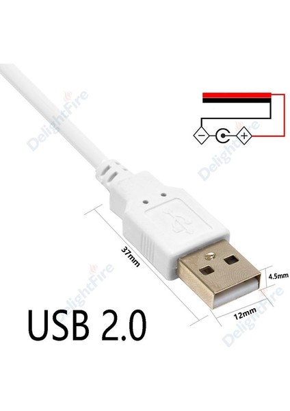 Beyaz Stil 5 Adet 5 V USB Konektörü Tel Erkek Dıy USB Bağlantı Pigtail Kablo Tek Renkli Esnek LED Şerit Işık Elektrikli Ev Aletleri (Yurt Dışından)