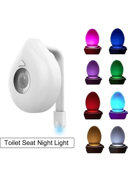 No.2 Boyutu 8 Renk Akıllı Pır Hareket Sensörlü Klozet Gece Lambası Su Geçirmez Arka Işık Klozet Için LED Luminaria Lamba Wc Tuvalet Lambası (Yurt Dışından)