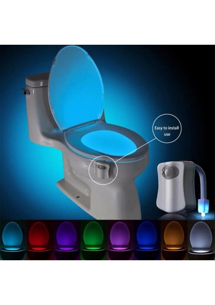 No.2 Boyutu 8 Renk Akıllı Pır Hareket Sensörlü Klozet Gece Lambası Su Geçirmez Arka Işık Klozet Için LED Luminaria Lamba Wc Tuvalet Lambası (Yurt Dışından)