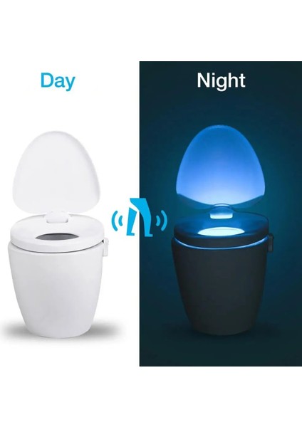 No.2 Boyutu 8 Renk Akıllı Pır Hareket Sensörlü Klozet Gece Lambası Su Geçirmez Arka Işık Klozet Için LED Luminaria Lamba Wc Tuvalet Lambası (Yurt Dışından)