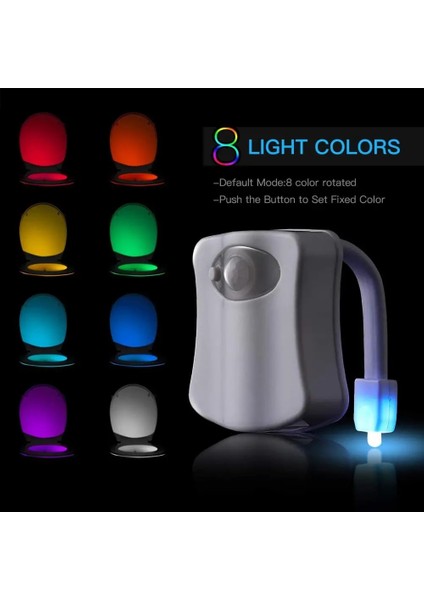 No.2 Boyutu 8 Renk Akıllı Pır Hareket Sensörlü Klozet Gece Lambası Su Geçirmez Arka Işık Klozet Için LED Luminaria Lamba Wc Tuvalet Lambası (Yurt Dışından)