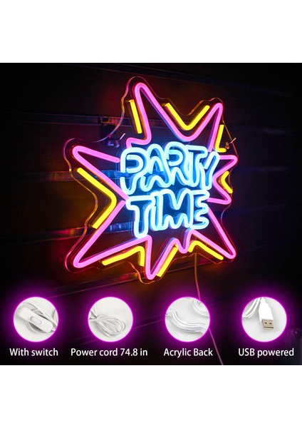 42X22CM Parti Zamanı Aydınlatma Neon Burcu Parti Doğum Günleri Düğünler Için LED Çeşitli Festivaller Bar Kulübü Kapalı Duvar Dekor LED Neon Işık (Yurt Dışından)