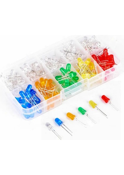 Işık Yayan Diyotlar 6 Renk Elektronik Bileşenler 5mm Çeşitli Renk Dıy LED Işık Yayan Diyot Seti Kutusu (Yurt Dışından) fiyatları