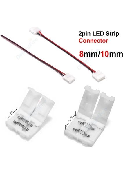 Gümüş Tarzı 5 Adet LED Şerit Konektörü Lehimsiz LED Konektörü 2pın Smd LED Şerit Işığı Için I Şekli Köşe Konektörü (Yurt Dışından)