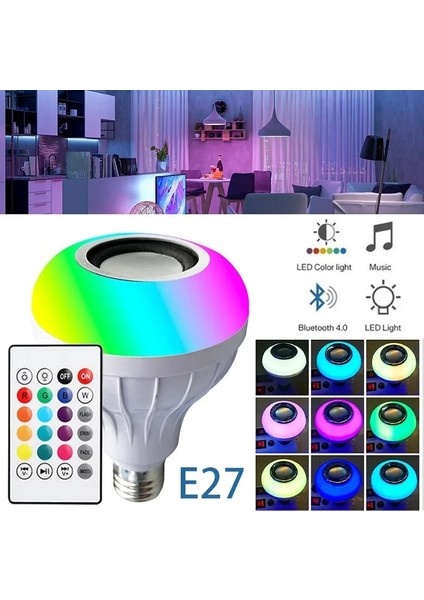 1 Bilgisayar LED Bluetooth Ses Ampul Lamba E27 Akıllı App Kontrolü Beyaz Işık Renkli Kablosuz Uzaktan Kumanda Dragon Ball Kabarcık Müzik Lambası (Yurt Dışından)