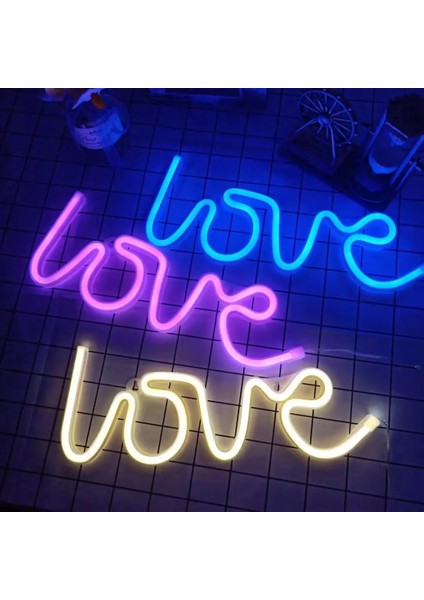 Kırmızı Aşk Neon Işık Burcu LED Mektup Gece Lambası Pil USB Powered Gece Lambası Noel Sevgililer Teklifi Düğün Dekor Için (Yurt Dışından)