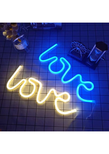 Kırmızı Aşk Neon Işık Burcu LED Mektup Gece Lambası Pil USB Powered Gece Lambası Noel Sevgililer Teklifi Düğün Dekor Için (Yurt Dışından)
