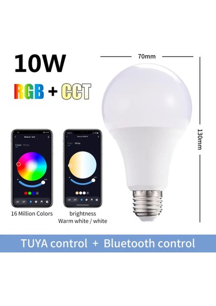 E27 Tuya Akıllı LED Ampul Işık 10 W Bluetooth Uyumlu Lamba E27 Rgbw LED Lamba Renk Değiştirme Lampada Rgb + Cct Dekor Ev Ac (Yurt Dışından) modelleri