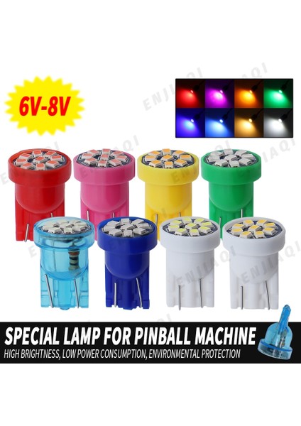 12V Tarzı Beyaz 10 Adet Ac Dc 6V 6.3V 12V 24V T10 Polar Olmayan 9smd LED Ampuller Langırt Makinesi Beyaz Kırmızı Mavi Yeşil Sarı Hiçbir Polar Araba Işık (Yurt Dışından)
