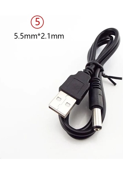 5,5x2,1 mm Stili USB A Erkek - Dc Güç Kaynağı Fiş Jakı Tipi A Uzatma Kablosu Konnektör Kabloları (Yurt Dışından)