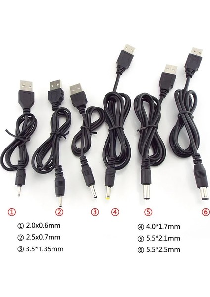 5,5x2,1 mm Stili USB A Erkek - Dc Güç Kaynağı Fiş Jakı Tipi A Uzatma Kablosu Konnektör Kabloları (Yurt Dışından) fiyatları