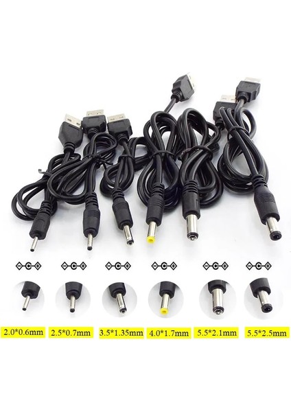 5,5x2,1 mm Stili USB A Erkek - Dc Güç Kaynağı Fiş Jakı Tipi A Uzatma Kablosu Konnektör Kabloları (Yurt Dışından) modelleri
