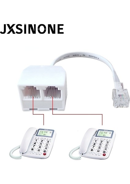 Jxsınone Beyaz Telefon Splitter Rj Erkek 2 Dişi Adaptör RJ11 RJ11 Ayırıcıya (Yurt Dışından)