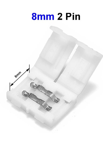 Gümüş Tarzı 10 Parça LED Şerit Konektörü Lehimsiz LED Konektörü 2pın Smd LED Şerit Işığı Için I Şekli Köşe Konektörü (Yurt Dışından)