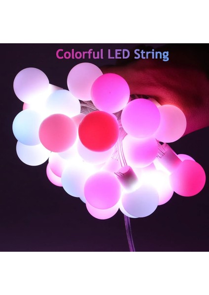 60LED Tarzı Mor DC5V WS2812B Rüya Renkli Rgb LED Yuvarlak Top Dize Işıklar Noel Partisi Doğum Günü Dekorasyon Bireysel Olarak Adreslenebilir IP67 (Yurt Dışından)
