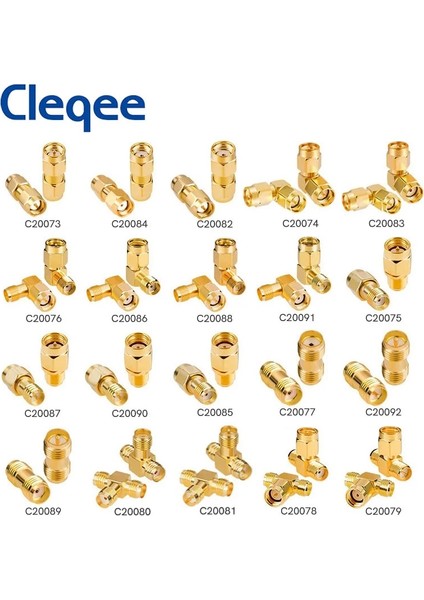 C20084 Stili Cleqee Ma Sma Erkek Dişi Altın Kaplama Rp Sma Sma Erkek Rpsma Konektörü Rf Adaptörü Düz Bükülmüş Lt Tipi (Yurt Dışından) fiyatları