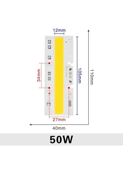 50W Tarzı 220V LED Cob W 50W 70W 100W 120W 150W Ac 220V 110V LED Lamba IP65 Akıllı Ic LED Projektör Soğuk Beyaz Sıcak Beyaz Spot (Yurt Dışından)