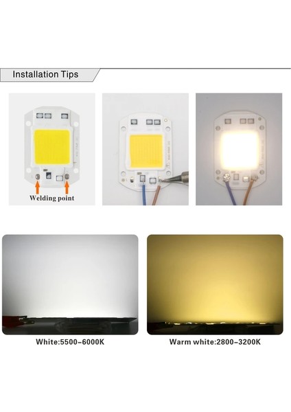 50W Tarzı 220V LED Cob W 50W 70W 100W 120W 150W Ac 220V 110V LED Lamba IP65 Akıllı Ic LED Projektör Soğuk Beyaz Sıcak Beyaz Spot (Yurt Dışından)