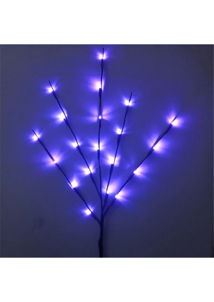 Mor 20 LED Peri Işıklı Dal Dalları Pille Çalışan Işıklı Kahverengi Söğüt Dalları Uzun Vazo Dolgu Söğüt Dal Lambası (Yurt Dışından)