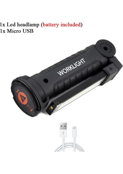 Büyük Zhıyu 5 Modu Cob Çalışma El Feneri LED Torch Araç Tamir Lambaları USB Şarj Edilebilir Mıknatıs Dönen Taşınabilir Işıklar (Yurt Dışından)