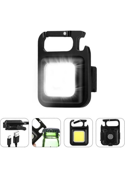 USB Stili 2 Adet LED Çok Fonksiyonlu Marging Acil Durum Lambası Taşınabilir Cob Anahtarlık Çalışma Işığı USB Güçlü Manyetik Onarım Dış Mekan Işığı (Yurt Dışından)